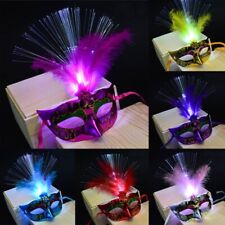 LED Party Mask Princess Feather Masks Halloween Christmas Carnivals Masquerades picture