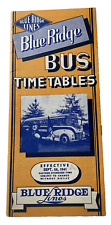 Blue Ridge Lines Bus Time Table 1941 Vintage Transportation PA MD VA OH WV vtg picture
