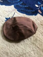 VTG United Hatters Cap & Millinery Works Brown Mens Genuine Leather Baseball hat picture