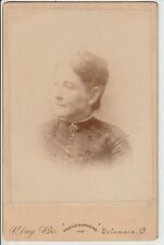 Delaware Ohio Cabinet Card Photo of Victorian Lady by Ulrey Bros 57 Sandusky Ave picture