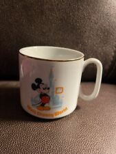 Vintage Walt Disney World Mickey Mouse Coffee Cup Mug Made in Japan Gold Trim picture