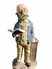 Vintage Attorney Bearded Man Book Figurine Statue Bookcase Decor Office Scholar picture