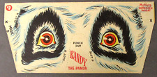 1953 F279-30 RANDY THE PANDA Muffets Cereal circus facemask punch out CARD yy picture