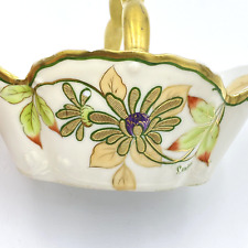 Antique Royal Munich Porcelain Basket Dish Hand Painted Porcelain Trinket picture