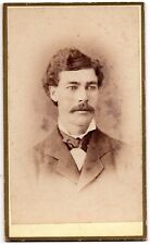 ANTIQUE CDV CIRCA 1880s N.H. CATHCART HANDSOME MAN WITH MUSTACHE FLINT MICHIGAN picture