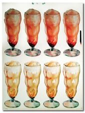 Ice Cream Signs Display Die-Cut Poster Images 1957 Malts in Glasses Vintage picture