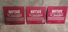 LOT OF 3 vintage Notice Private Property No Trespassing Metal Signs - Sign picture