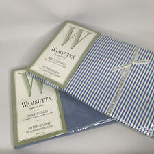 Wamsutta Bayport/ Oxford Stripe Supercale Plus Twin Flat& Fitted Sheet Set picture