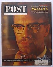 The Saturday Evening Post Magazine COVER ONLY (  Malcolm X ) September 12, 1964 picture