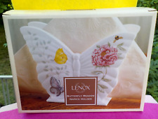 Brand New Lenox Porcelain Butterfly Meadow Napkin Holder Flowers Bees Nice picture