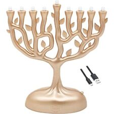 Mini Menorá Eléctrica Árbol de la Vida Diseño Hanukkah picture