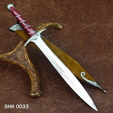 Handmade Stainless Steel Hobbit Sting Sword Replica With Leather Scabbard. picture