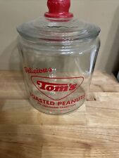 Genuine Tom’s Toasted Peanuts Red Letter Jar With Original Lid picture