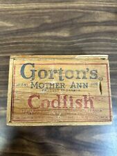 Vintage Gorton's Mother Ann Codfish Wooden Box With Lid picture