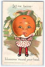 Curtis Artist Signed Postcard Girl Orange Head Kensington CT Tuck's 1908 Antique picture