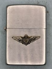 Vintage 1958 US Navy Wings Emblem Chrome Zippo Lighter picture