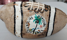 Hand Painted Coconut Football Official Kaui Hawaii Brown Man Cave Hand Done 10.5 picture