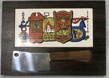 Vtg Washington Arms Olde Black Horse Tavern Cheese Tray w/knife Magnetic Barware picture