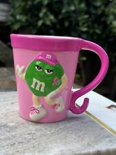 M&M's Galerie Ceramic Pink Brest Cancer Awareness Mug cup RARE Pink & Green picture
