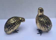Vintage Set Brass Quails Pheasants Partridges Mid-Century MCM Home Decor Japan picture