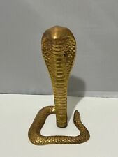 Vintage Brass King Cobra Snake coiled serpent made in India 7