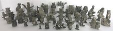 55 PC LOT SMALL PEWTER OWL FIGURINES 1/2