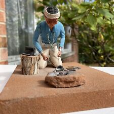 Navajo Wood Carving Nelson B Watchman Native Silversmith Folk Art Rare Vintage picture