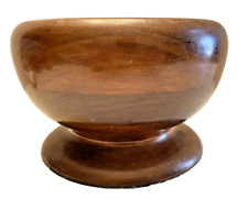 Bowl Wood Hand Turned Pedestal 4 In x 5 1/4 In Dia Felt Bottom Gorgeous Vintage picture