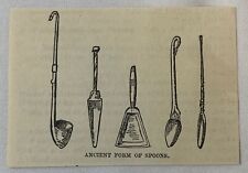 1883 small magazine engraving ~ ANCIENT FORM OF SPOONS- Pompeii Italy picture