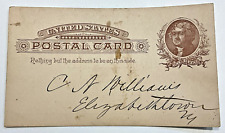 1c U.S. 1885 Postal Card SC# UX8 from New York Elizabethtown N.Y. Postal Card picture