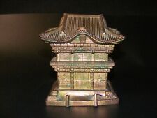 Vintage 1940s Solid Brass Japanese Pagoda Cigarette Holder & Dispenser picture