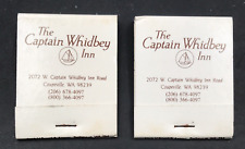 2 Captain Whidbey Inn Hotel Matchbook Coupeville WA Washington Full 20 Unstruck picture
