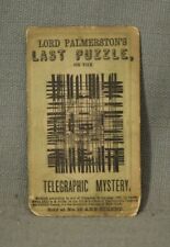 Rare Antique 1866 Game Card Lord Palmerston's Last Puzzle Telegraphic Mystery picture