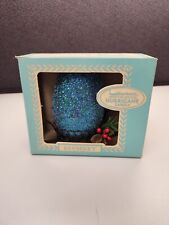 Vintage Laurence Miniature Blue/Green Bayberry Hurricane Candle Boxed Glitter picture
