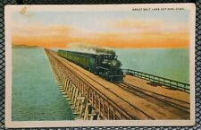 c.1900's Great Salt Lake Cut Off Train Railroad Bridge Antique Postcard Utah picture