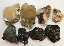 575.9 g Wholesale Lot of 8 Stones Slag Glass Stone and Montana Agate picture