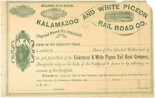 Kalamazoo and White Pigeon Rail Road Co. - Unissued Railway Stock Certificate -  picture