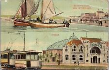 Vintage 1911 THE HAGUE, Netherlands Postcard SCHEVENINGEN Strand & Circus Views picture