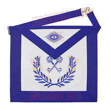 Masonic Regalia Blue Lodge TREASURE Lambskin Aprons - - MACHINE EMBROIDERY LOGO picture