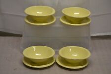 4 SETS VINTAGE BOONTON WARE DESSERT BOWL WITH PLATE YELLOW picture