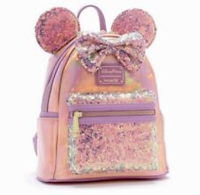NEW,FREE SHIP DISNEY LOUNGEFLY Minnie Mickey Mouse iridescent Sequined backpack picture