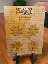 Embellish Your Story - RUSTIC DAISY Magnet Set of 4 - NEW picture