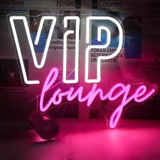 12x15'' Pink&White VIP Lounge Neon Sign USB Power Bar Hotel Cafe Room Wall Decor picture