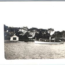 UDB c1900s Bygone Era Steamboat Lake Travel RPPC Trolley Steamer Ship Photo A142 picture