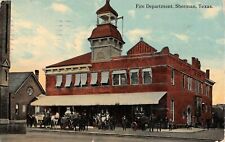 1913 Fire Department Sherman TX post card picture