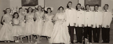 7C Photograph 5x7 Group Portrait Wedding Party Bride Groom 1950's picture