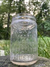 Antique French’s Medford Brand Prepared Mustard 14 oz. Clear Canning Jar Pink picture