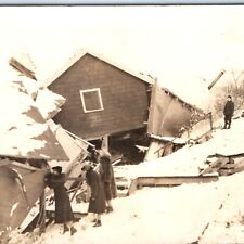 c1910s Odd Fishing Store Ruins RPPC Bait & Tackle Sign Women Real Photo PC A133 picture