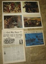 1958 Civil War Times Gettysburg Batlle 1863, 4 Photo foldout 1964 Guide Book-JFK picture