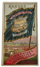 1887 N9 Allen & Ginter’s Flags Of All States And Territories Kansas Tobacco Card picture